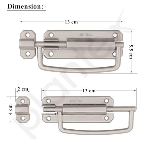 Image of Plantex Door Stopper /5 Inch Baby Latch Kadi /Door Latch for Bathroom /Door Lock for Home /Office Doors - Pack of 2 (Matt)