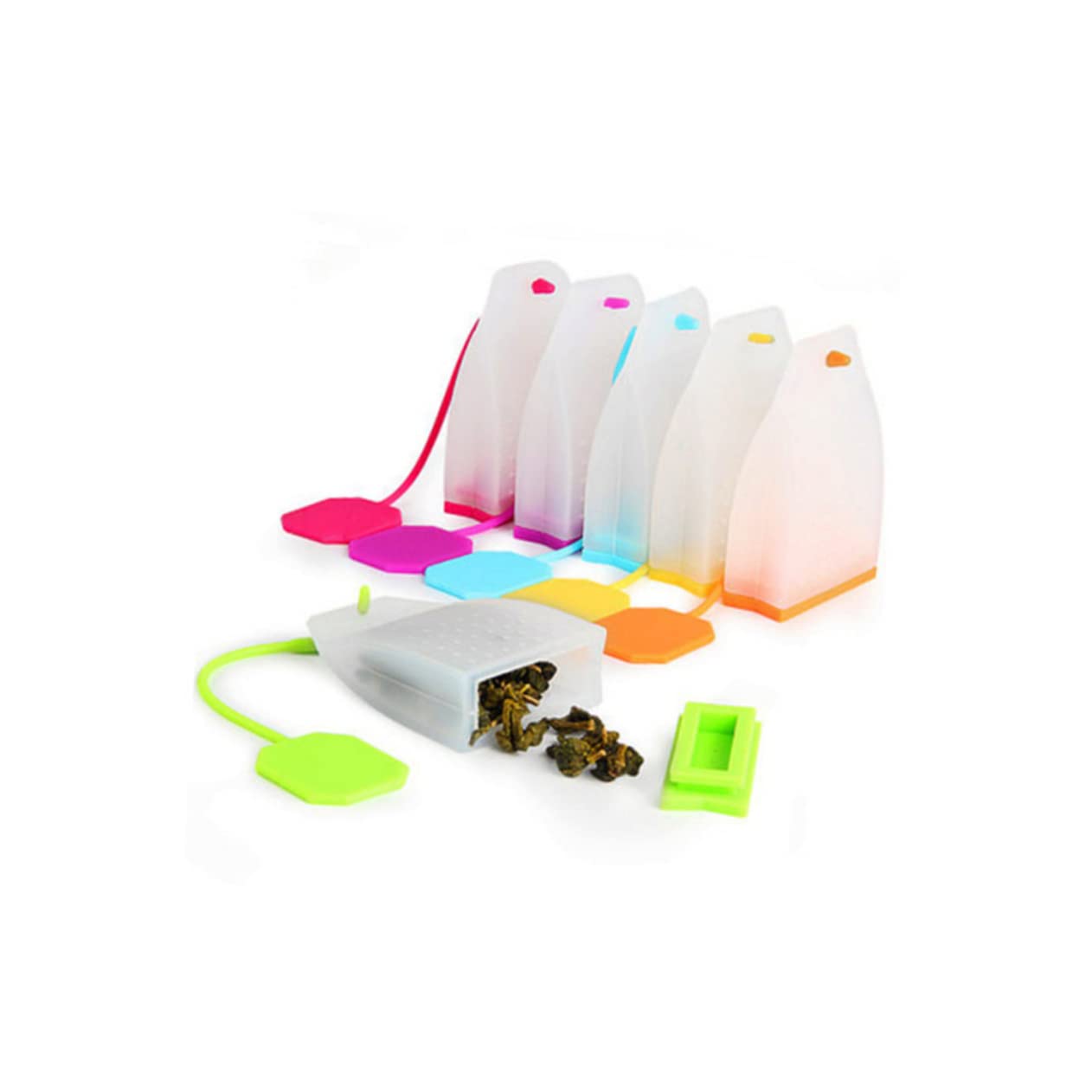 DECHOUS Lot De 3 Infuseurs À Thé En Silicone 6 Pièces Pour Sachets De Thé Infuseurs À Thé En Vrac Pour Tasses Théières Faciles À Utiliser Et À Nettoyer