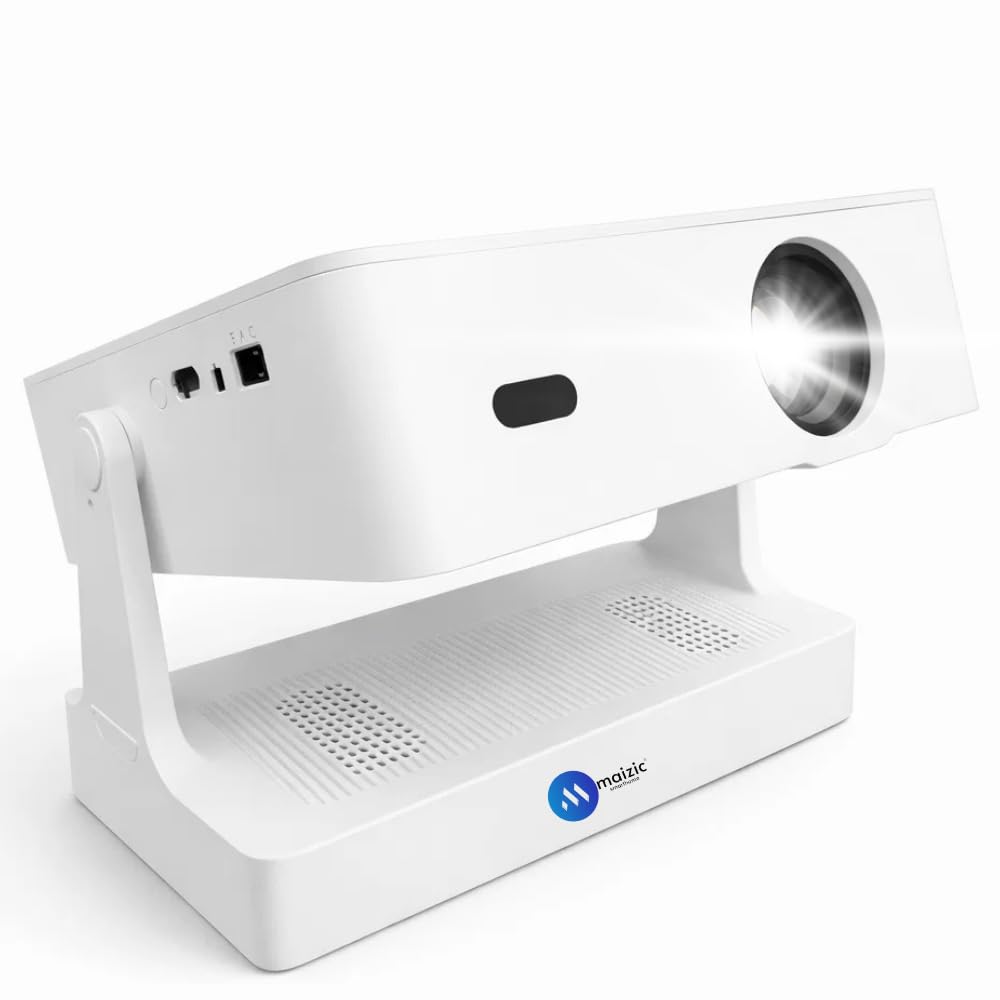 maizic smarthome tej pro 2k smart projector | 12000 lumens | wi-fi & bluetooth | zoom adjustment & miracast | supports netflix, youtube & play store | hdmi, usb, rj45 | android & ios support