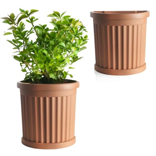 GarPet 2er Set Pflanzkübel Halbrund direkt an der Wand Pflanzkübel...