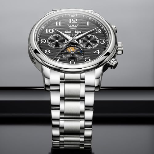 Image of OLEVS Automatic Watches for Men Luxury Skeleton Multi-Function Mechanical Watch Self Winding Date Waterproof Luminous Mens Watch