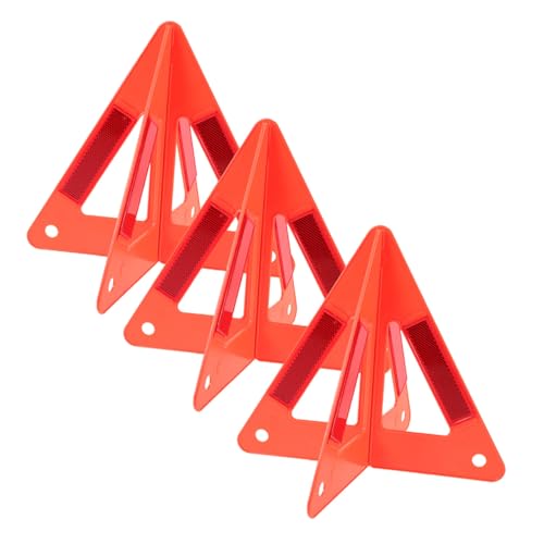 HOODANCOS 3 piezas Triángulo de Emergencia Plegable para Coche Estructura Estable y Reflectante Señal de Advertencia Portátil y Ligera para Asistencia Vial y Estacionamiento Seguro de