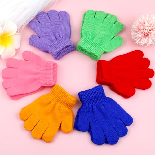 Image of ONESING 6 Pair Baby Gloves Toddler Gloves Toddler Winter Gloves Kids Gloves Winter Stretchy Knit Gloves for Kids Boys Girls