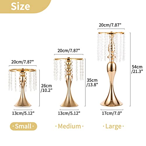 Crystal Flower Stand Wedding Road Lead Tall Flower Holders Centerpiece Crystal Flower Chandelier Metal Flower Vase for Reception Tables Wedding Supplies - Image 4