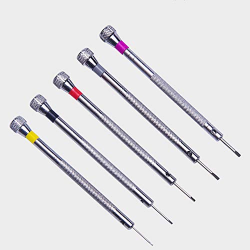 5 Pcs Precision Screwdriver Set Watchmakers Screwdrivers Reversible Blade Screwdriver for Watch Eyeglasses Jewelry Repair