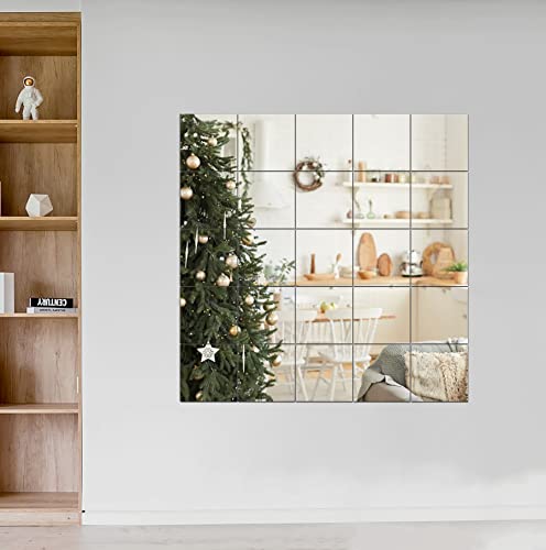 Trahome Wall Mirror Full Length, 12Inches X 4Pcs, Glass Frameless Body Mirror Wall-Mounted For Gym, Bedroom, Living Room, Over The Door #TOP4