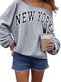 Remidoo Womens Off the Shoulder Sweatshirt Drop...