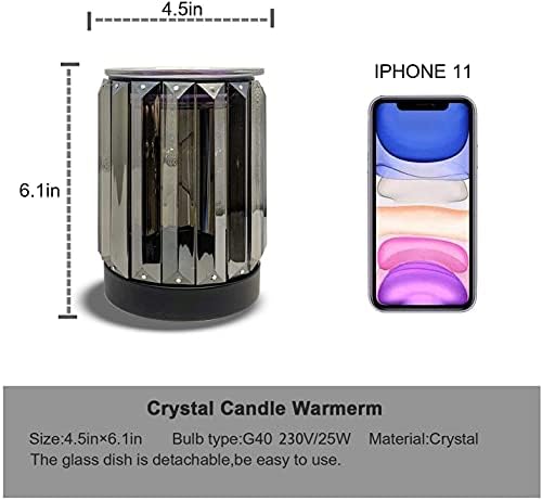 Wax melting heater electric burning Wax Burner Electric Wax Essential Oil Warmer Incense Wax Melt Warmer Night Light Aroma Decorative for Gifts & Decor (Black)