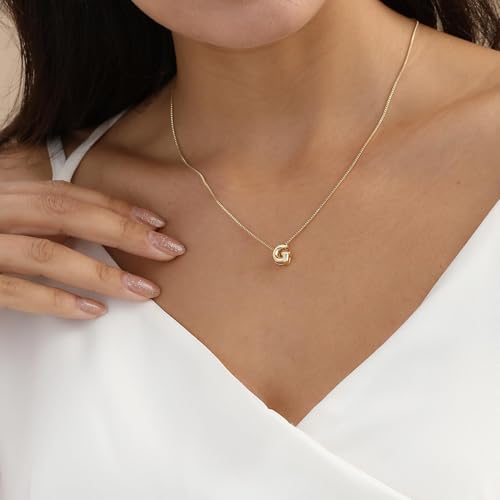 Image of Personalized Bubble Letter Initial Necklace, 14K Gold Plated, Dainty Pendant for Women, Trendy Gold Jewelry