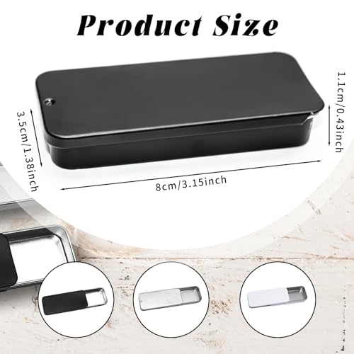 Image of 3 Pack Metal Tin Box Containers, Small Metal Box 3.15 x1.34x0.4 Inch, Empty Mini Container for Candies, Jewelry, Pills, Needles (Blackx1 /Silverx1 /Whitex1)