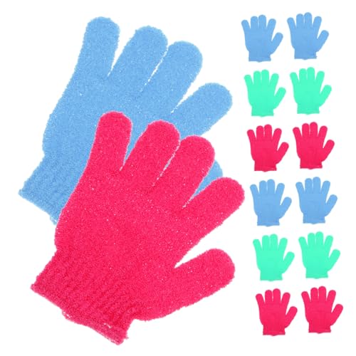 14Piezas Guantes de Exfoliantes de Cinco Dedos Toallas de Ducha Multiusos para Hombres y Mujeres Limpieza Profunda y Masaje Corporal