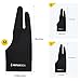 XENCELABS Drawing Glove, Breathable Artist Glove for Drawing Tablet, Two Fingers for Left Right Hand Black Size S