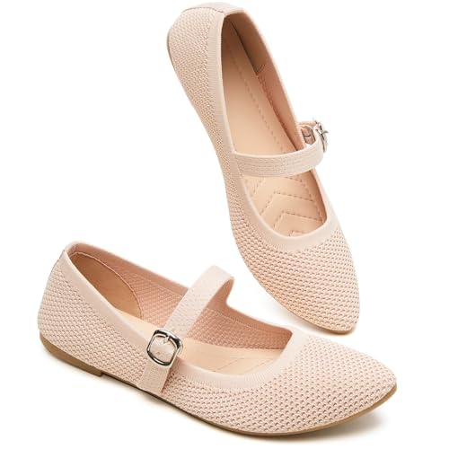 BABUDOG Mesh Ballet Flats for Women,Women's Mary Jane Flats with ...
