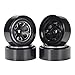 4Pcs Aluminum Alloy 7mm Hex Hub 1.3 Beadlock Wheels Rims for 1/18 RC Crawler TRX4M Axial SCX24 AX24 FCX24 Upgrades (Black)