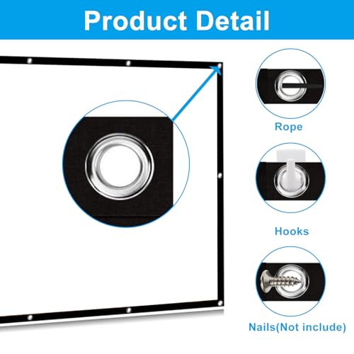 Pantalla de proyector HD portátil de 100 pulgadas 16:9 plegable miniatura 4