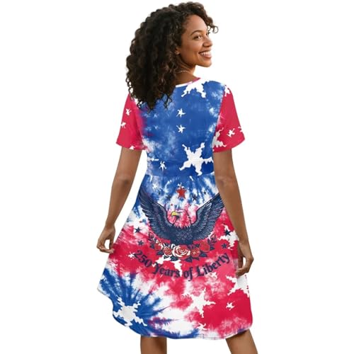 Image of Women's Summer Formal Dresses Short Sleeve Wrap V Neck Dresses Bridesmaid Wedding Guest Dress with Pockets