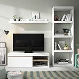 Miroytengo Pack de Muebles de Salón Comedor Estilo Nórdico en Color Blanco y Naturale con Mueble de TV y Estantería