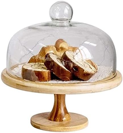 9/11/13 Inch Dessert Rack Tall Wooden Dessert Plate High-end Banquet Pastry Tray Glass Sushi Dust Preservation Cover (Color : 28.528.528.5cm) (28.5 * 28.5 * 28.5cm) image 5