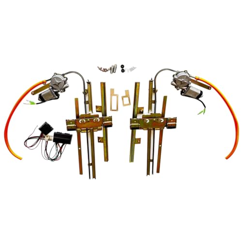 Image of Pair Universal 2-Door Electric Power Window Conversion Flat Glass Installation Kit Compatible with Classic Cars & Custom Street Rods 1932 and up Ford, Chevy, Chrysler, etc. Cars and Trucks