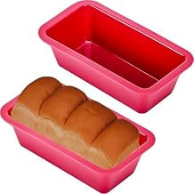 Mini Silicone Bread Loaf Pans, Non-Stick Bread Pans for Baking, 2pcs Cake Pan Bakeware, 6.1in x 3.35in Oven Safe Baking Molds for Brownie, Cake, Bread, Meatloaf and Lasagna