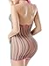 FasiCat Women Lingerie Rainbow Fishnet Babydoll Halter Stretch Chemise Miniskirt