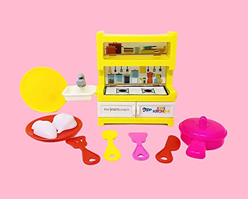 Image of Blossom Kids Kitchen Set of 13 Pcs | Pretend Play Cooking Toy for Toddlers & Preschoolers | Educational Learning Toy for Boys & Girls | Role Play Kitchen Game Accessories with Vibrant Colors