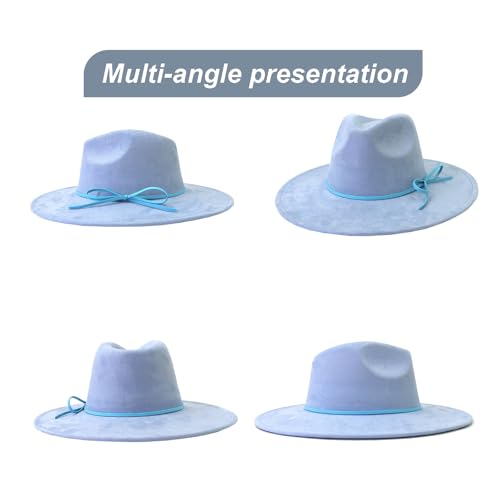 Image of Fedora Hats for Women Man with Big Wide Brim Classic Suede Panama Hat Western Outdoor hat