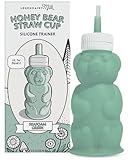 Legendairy Milk Honey Bear Straw Cup Silicone for Babies (Green), 8 oz. Dishwasher Safe, Food Grade Silicone, Honeybear Sippy Cup for Ages 4+ Months