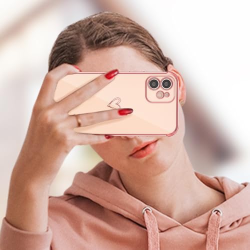 Coque iPhone 12 avec protection objectif intégrée et antichoc motif cœur