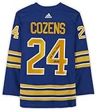 Framed Dylan Cozens Buffalo Sabres Autographed Royal Adidas Authentic Jersey with'NHL Debut 1/14/21'...