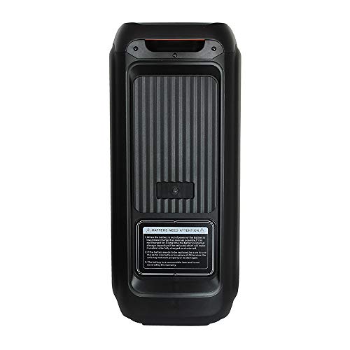 TRC 5590 - Caixa de Som Amplificada Portátil com Bluetooth; Controle Remoto; Entrada USB; Iluminação em LED; Disco Ligthing; Microfone com Fio e TWS; – 1000W RMS; Black glide