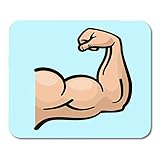 Mauspad Cartoon Hand Muskel Arme Starker Bizeps Power Man Menschliche Stärke für Fitness Gym Emblem Muskulös Flach Bürobedarf Mauspad Zoll Zoll Mousepad