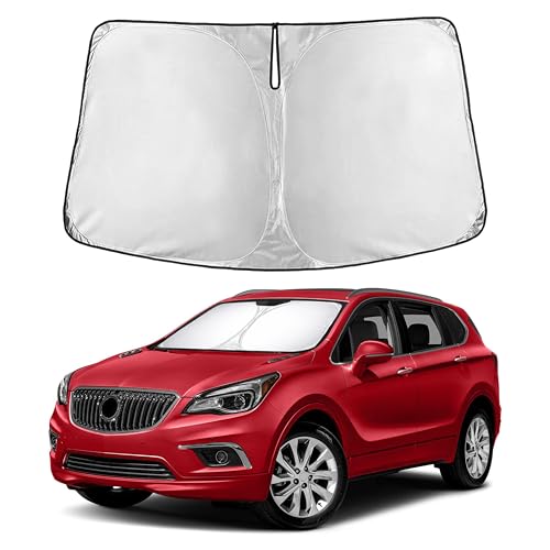 Image of EcoNour Windshield Sunshade for Buick Envision 2016-2020 | Custom Fit Front Window Sun Shade | Blocks Harmful UV Rays & Reduces Heat | Foldable Sun Visor with Storage Pouch