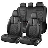 Coverado Car Seat Covers Full Set, Automotive Leather Seat Covers for Car，Universal Fit Front Back Seat Cover, Non-Slip Waterproof Breathable Car Seat Protector