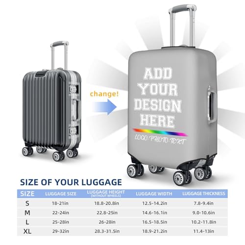 Custom Luggage Cover Customizable Luggage Cover with Double-Sided Printing Washable Anti-Scratch Luggages Sleeve for 29-32 Inch Suitcase4