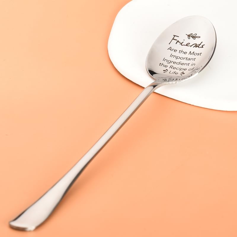 Best Friend Gift Spoon – Engraved 'Good Morning Bestie' Teaspoon For Coffee/Tea Lovers, Stainless Steel, 7.87"