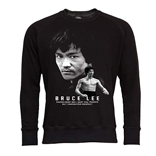 Rule Out Kinder Sweatshirt. Bruce Lee. Kung Fu. The Legend. Shwarz. Crewneck. Casual (Größe Large)