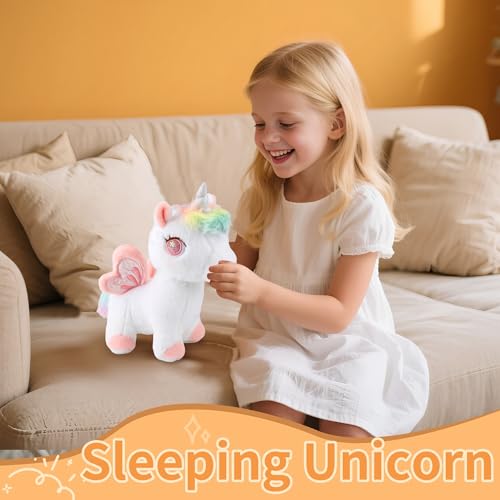 Image of Plush Unicorn Stuffed Animal, Pink Unicorn Plush Toys for Girls Girlfriend Lovers, 11.8 Inches Smooth Plushies Hugging Pillow, Cute Pony Stuffed Animal Cuddle Toy Gift for Birthday Valentine Christmas