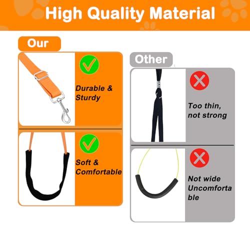 ASOCEA Dog Grooming Belly Strap Nylon Grooming Restraint Loop Noose Dog Grooming Extension Strap Adjustable Traction Leash with D-Rings for Small Medium Cats Dogs Grooming Bathing (Orange) - Image 4