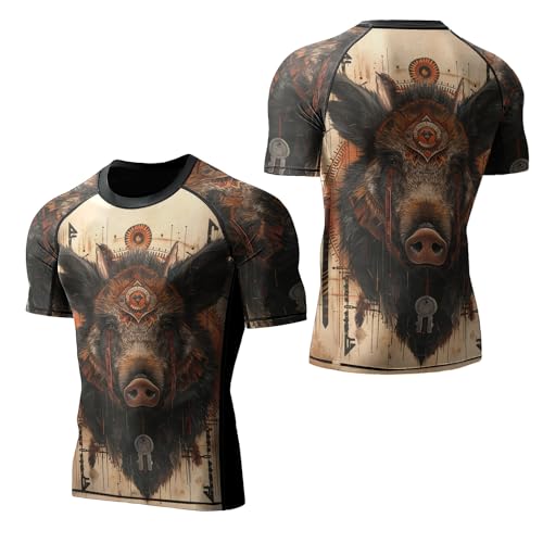 Rash Guard for Men BJJ, Activewear Cotton Spandex Compression Shirt Short Sleeve, Breathable Fabric3