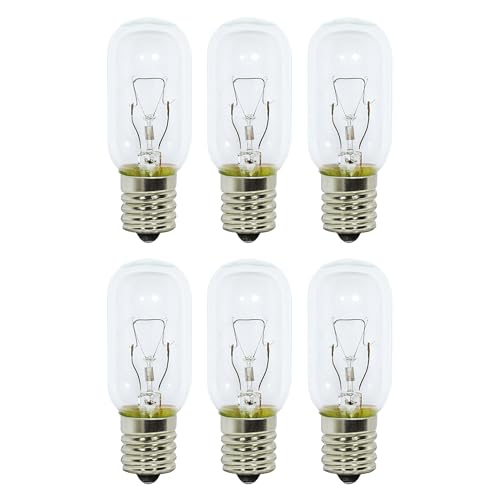 KOR (Pack of 6) 25-Watt T8 Tubular Indicator Intermediate (E17) Base - 25W Appliance/Microwave Incandescent Light Bulb (25)