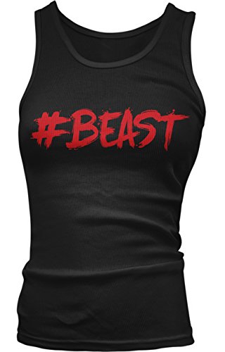 Amdesco Junior s Beast, Beast, Gym Workout, Training Tank Top, Black Large