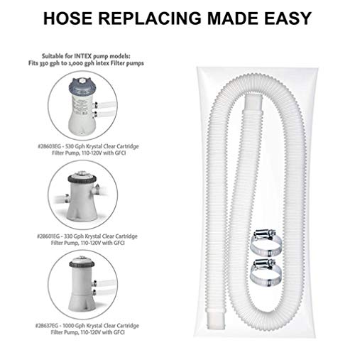 CLISPEED 3 Pcs Mangueira de SubstituiÃ§Ã£o de Piscina Com 8 BraÃ§adeiras de Mangueira de Filtro de T