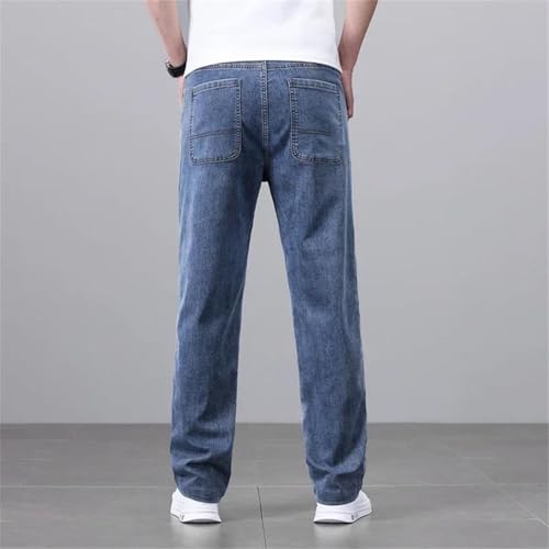 Men's Thin Straight-Leg Jeans, Soft, Breathable, Comfortable, Business-Style Loose Jeans3