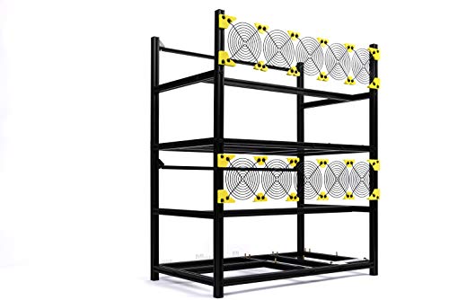 6 Gpu Mining Case Rig Aluminum Stackable Preassembled Open Air Frame For Ethereum(Eth)/Etc/Zcash/Monero/Btc Easy Mounting Edition(Just 10 Minutes) #TOP5