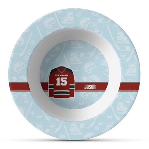 Personalized Hockey Plastic Bowl - Microwave Safe - Composite Polymer