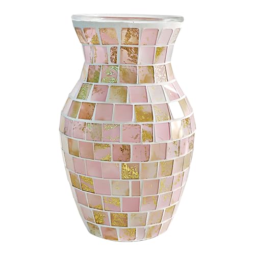 AiiBowy Vase en Mosaïque, Vases Décoration D'intérieur, Vases Verre Vintage, Vase à Fleurs en Verre Vasen de compositions, Décoration Vasen Moderne pour Salon...