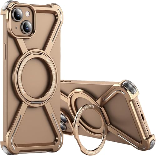 LEMAXELERS for Apple iPhone 14 Pro Metal Bumper Case. Gold HJ