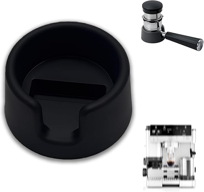 Solvio Silicone Coffee Tamper Mat Base Compatible with Ninja Luxe Cafe ES601 Espresso Machine Accessories, Anti-Slip Tamping Station Stand for Portafilter Stability and Spill Prevention (Black)
