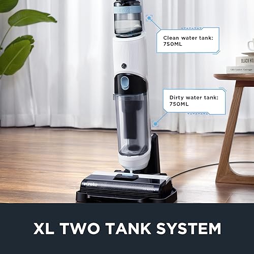 Image of Eureka Wet Dry Vacuum Cleaner Cordless, Mop Vacuum Cleaner with Self-Cleaning System, Lightweight Hardwood Floors Vacuum for Pets and Sticky Messes, White, NEW500